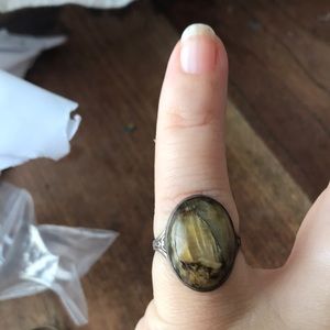 Sterling stamped size 6 ring with unique stone